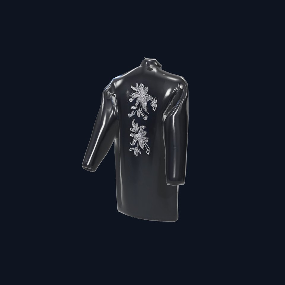 Elegant Embroidered Coat model pack